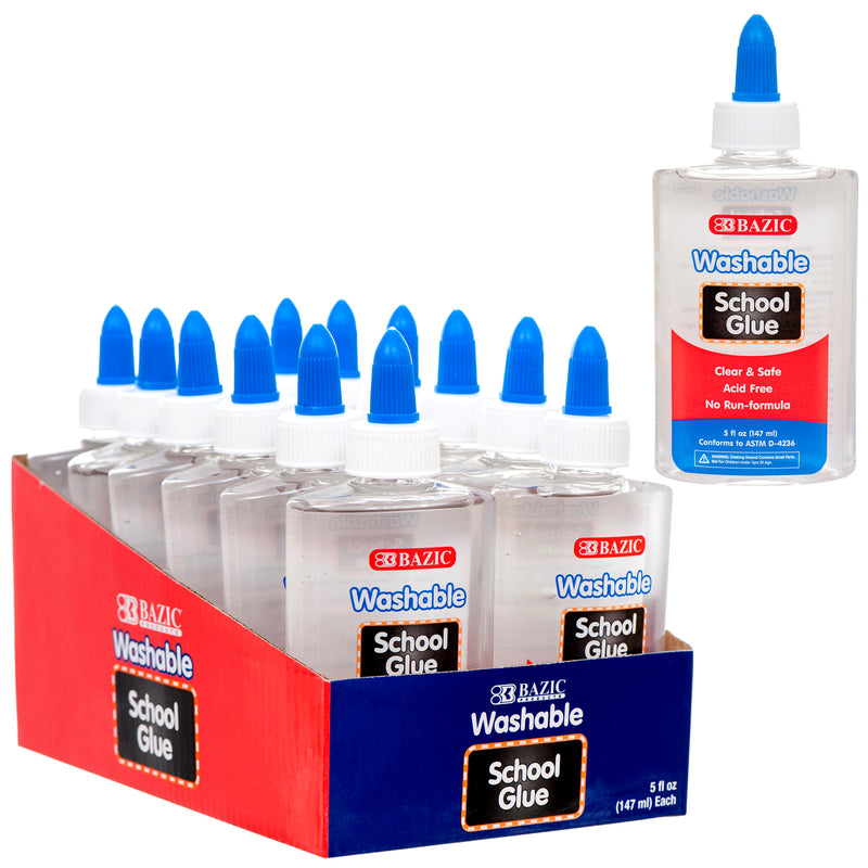 Washable Clear School Glue, 5 oz (48 Pack)