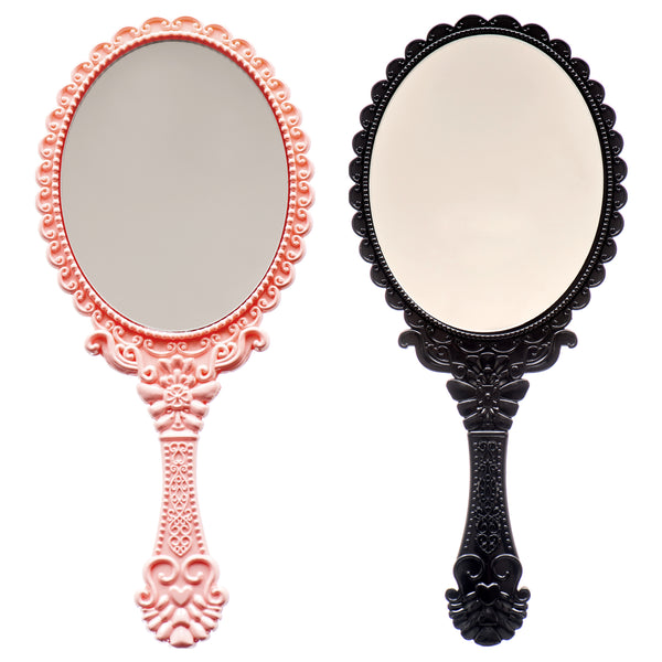 Medium Mirror w/ Handle, Assorted Colors, 4.5" x 10" (12 Pack)