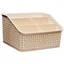 NuValu Plastic Multipurpose 6" Organizer, Rattan, Ivory (15 Pack)
