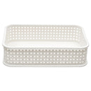 NuValu Plastic Multipurpose 5.9" Basket, Rattan, Ivory (12 Pack)