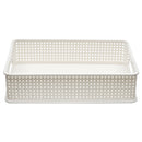 NuValu Plastic Multipurpose 9" Basket, Rattan, Ivory (12 Pack)