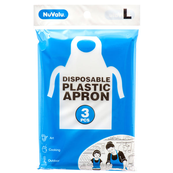 NuValu Disposable Plastic Apron, Large, 3 Count (30 Pack)
