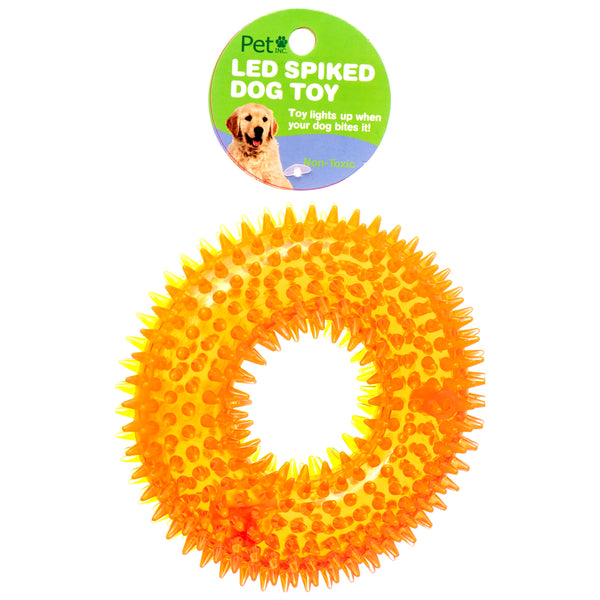 Led Spiked Dog Toy Round Asst Color 24Pk (24 Pack)