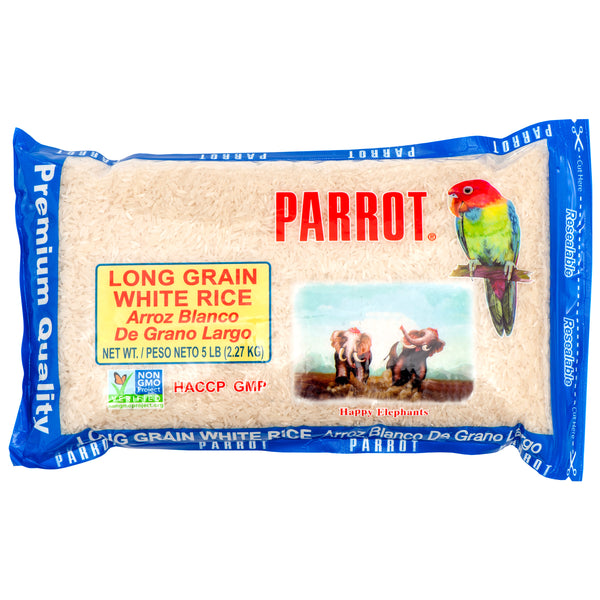 Parrot Long Grain White Rice, 5 lb (6 Pack)