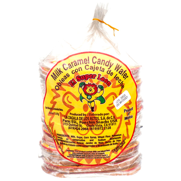 El Super Leon Milk Caramel Candy Wafers, 2.8 oz (20 Pack)