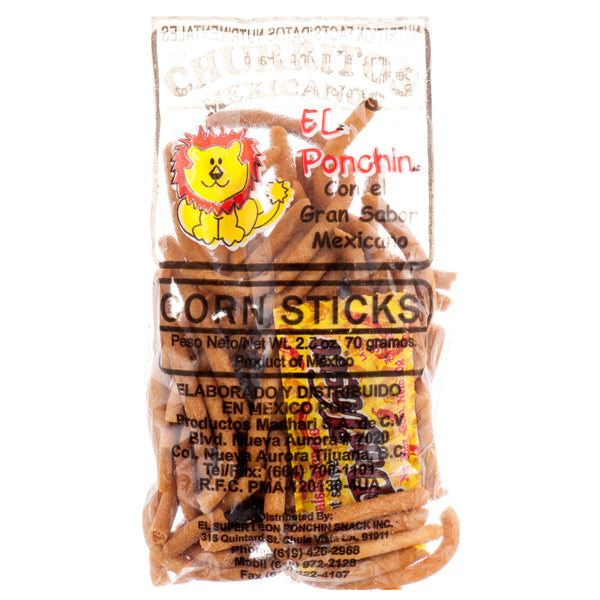 El Ponchin Churritos Corn Stick Snack, 2.5 oz (24 Pack)