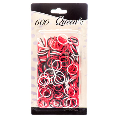 Hair Rubber Band Blk, Wht, Red Clr #Jj1134 (12 Pack)