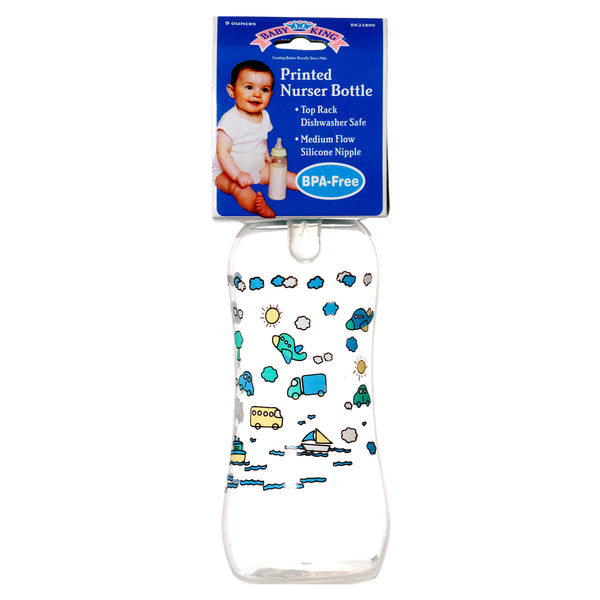 Printed Baby Nurser Bottle, Vehicles, 9 oz (12 Pack)