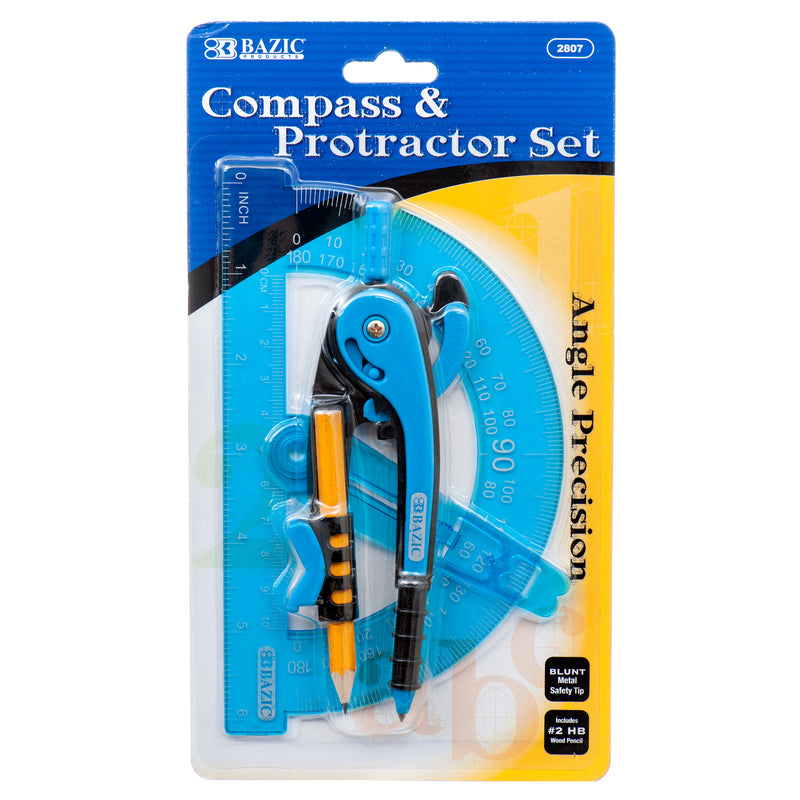 Compass & Protractor Set (24 Pack)