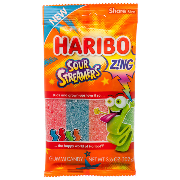 Haribo Sour Streamers Gummi Candy, 3.6 oz (12 Pack)