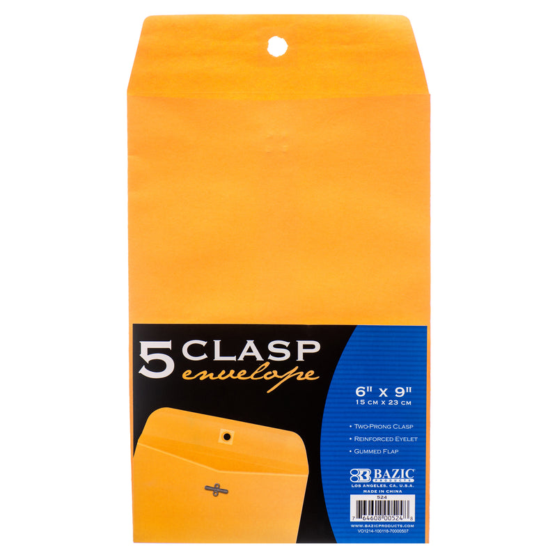Clasp Envelope, 5 Count (48 Pack)