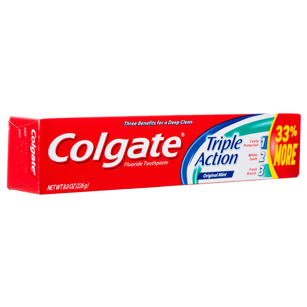 Colgate Triple Action Gel Toothpaste, 8 oz (24 Pack)