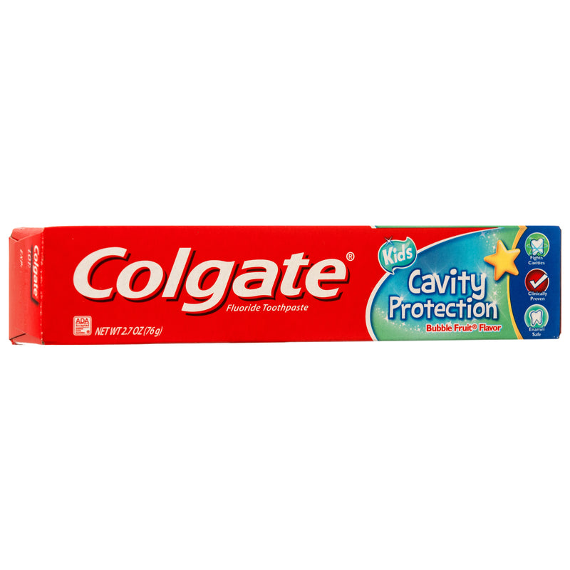 Colgate Cavity Protection Kids' Toothpaste, Bubble Fruit, 2.7 oz (24 Pack)