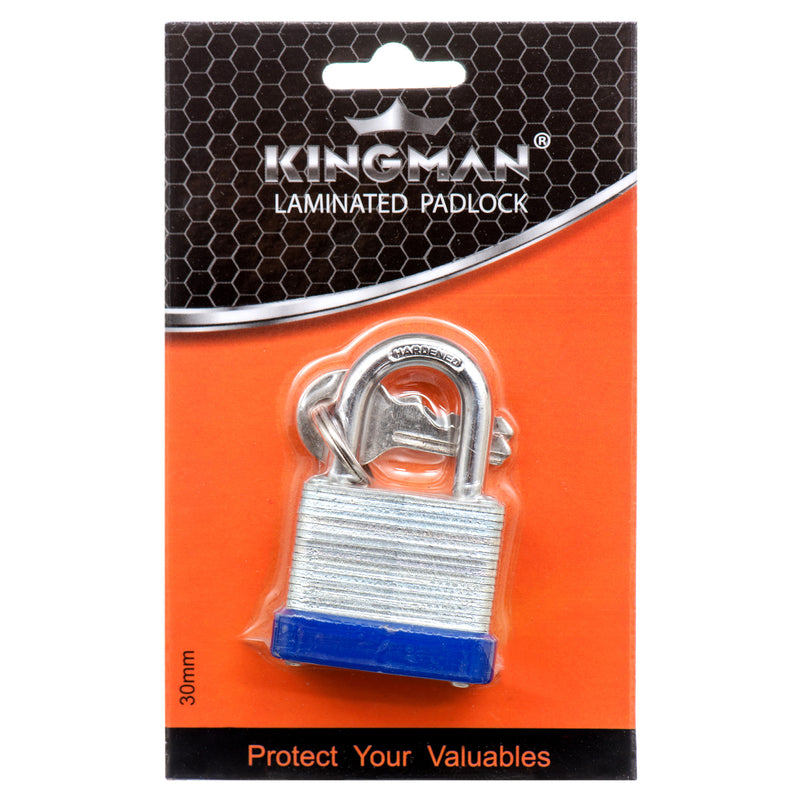 Kingman Laminated Padlock 30Mm W/S. Blister