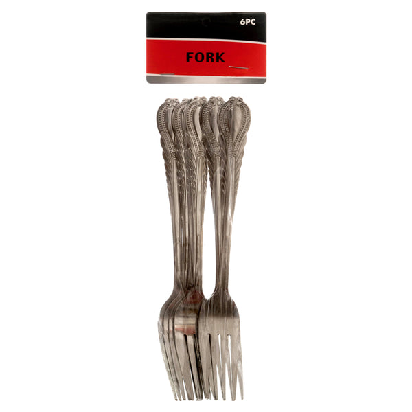 Fork 6Pcs Stainless Steel 7" W/Design #011235 (24 Pack)