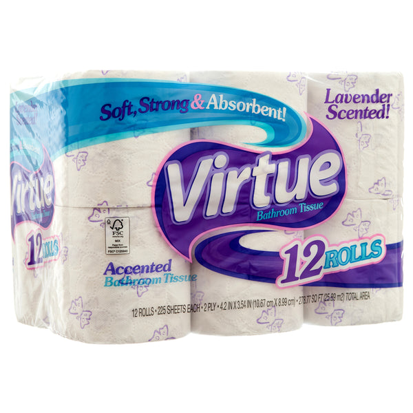 Virtue Toilet Paper, 2-ply, Lavender, 12 Count (4 Pack)