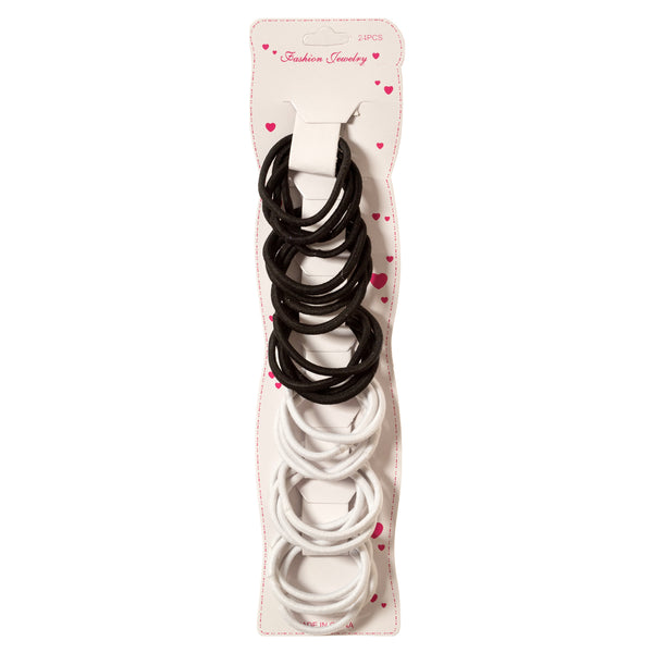 Hair Ponytail 24Pc Blk & Wht #Jj-1141 (12 Pack)