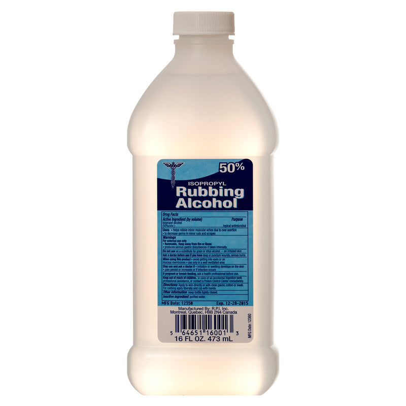 Isopropyl 50% Rubbing Alcohol, 16 oz (12 Pack)