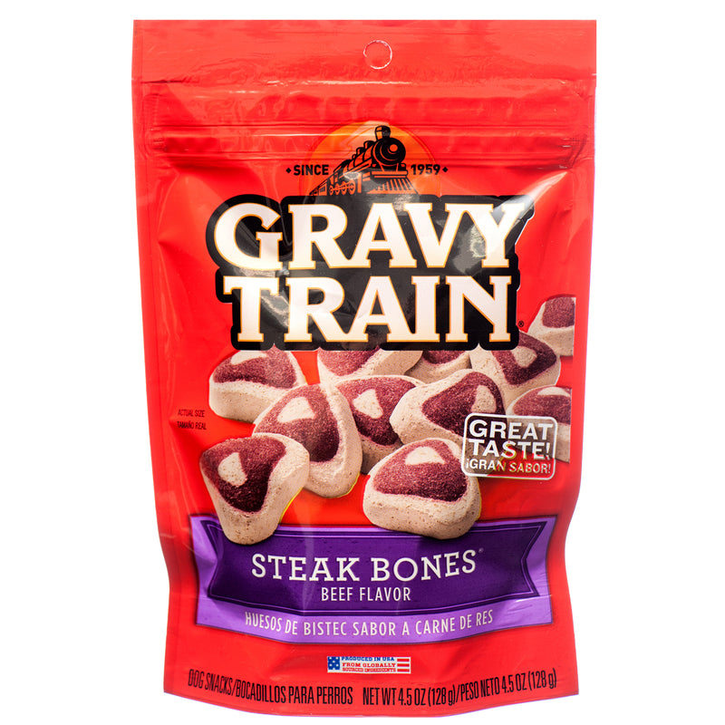 Gravy Train Dog Snacks 4.5 Oz Steak Bones (12 Pack)