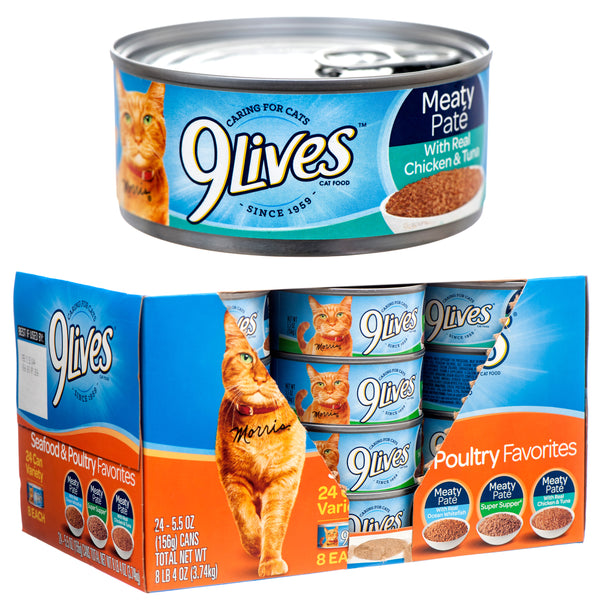 9Lives Cat Food, Variety Pack, 5.5 oz (24 Packs)
