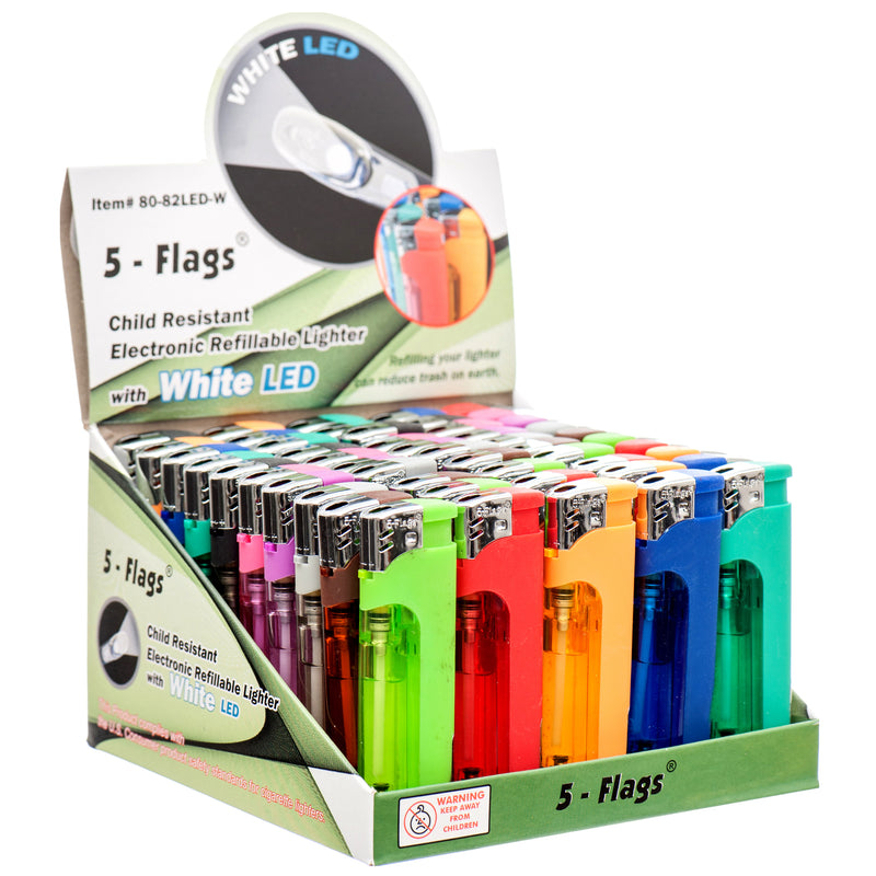 Lighter W/ Led 10 Asst Clr (50 Pack)