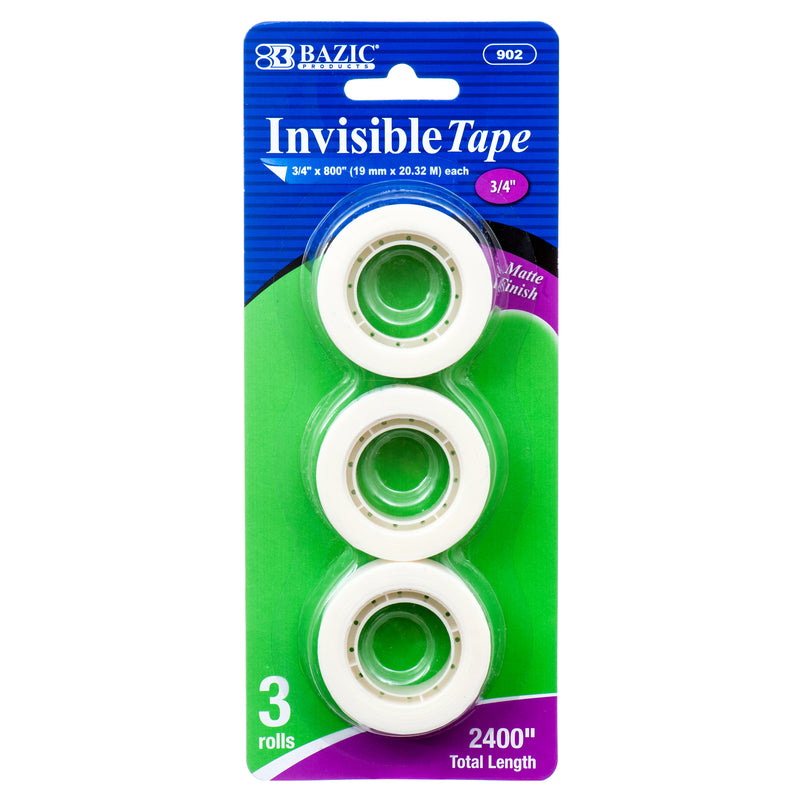 Invisible Tape Refill, 3 Count (24 Pack)