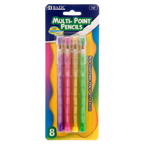 Transparent Multi-Point Pencil, 8 Count (24 Pack)