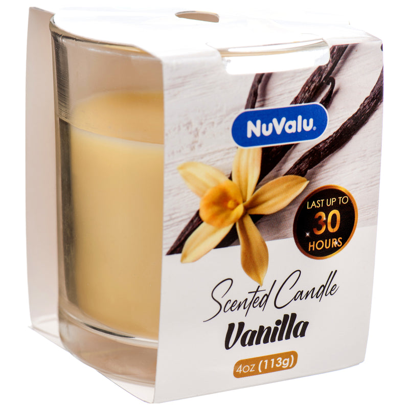 NuValu Scented Candle, Vanilla, 4 oz (12 Pack)