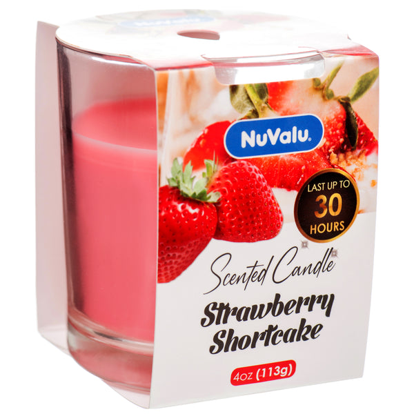 NuValu Scented Candle, Strawberry Shortcake, 4 oz (12 Pack)