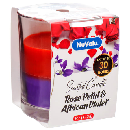 NuValu Scented Candle, Rose Petal & Violet, 4 oz (12 Pack)