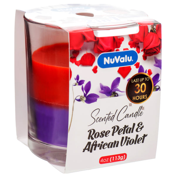 NuValu Scented Candle, Rose Petal & Violet, 4 oz (12 Pack)