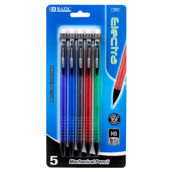 Electra Mechanical Pencil, 0.7mm, 5 Count (24 Pack)