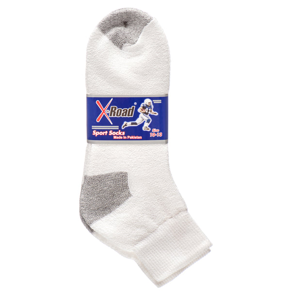 Sport Socks Men 2 Pair Ankle White H/T Gray 10-13 (6 Pack)