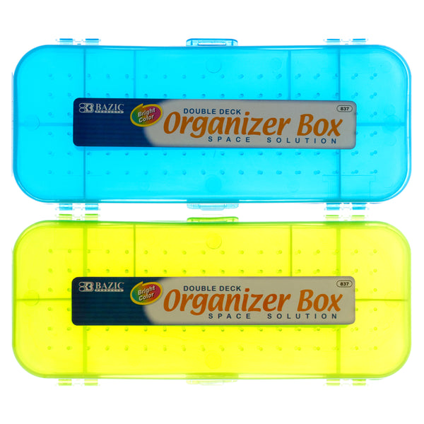 Double-Deck Organizer Pencil Box (24 Pack)