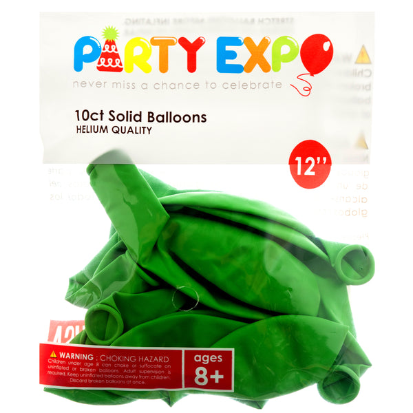 Inflatable Party Balloons, Lime Green, 12", 10 Count (12 Pack)