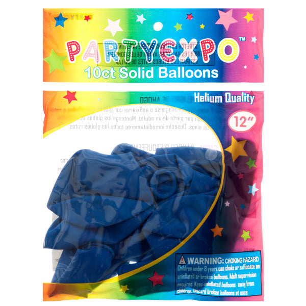 Inflatable Party Balloons, Royal Blue, 12", 10 Count (12 Pack)