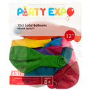Inflatable Party Balloons, Solid, 12", 10 Count (12 Pack)