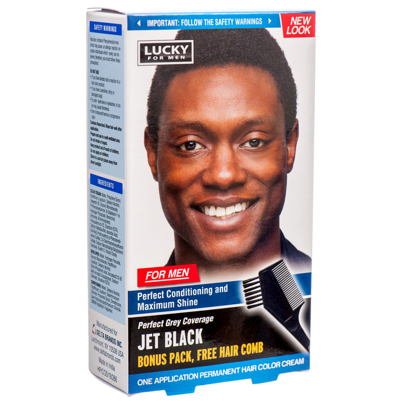 Lucky Men's Hair Color, Jet Black (12 Pack)