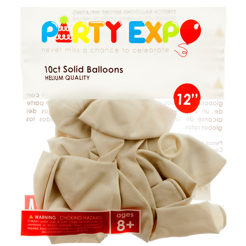 Inflatable Party Balloons, White, 12", 10 Count (12 Pack)