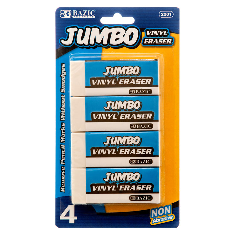 Jumbo White Eraser, 4 Count (24 Pack)