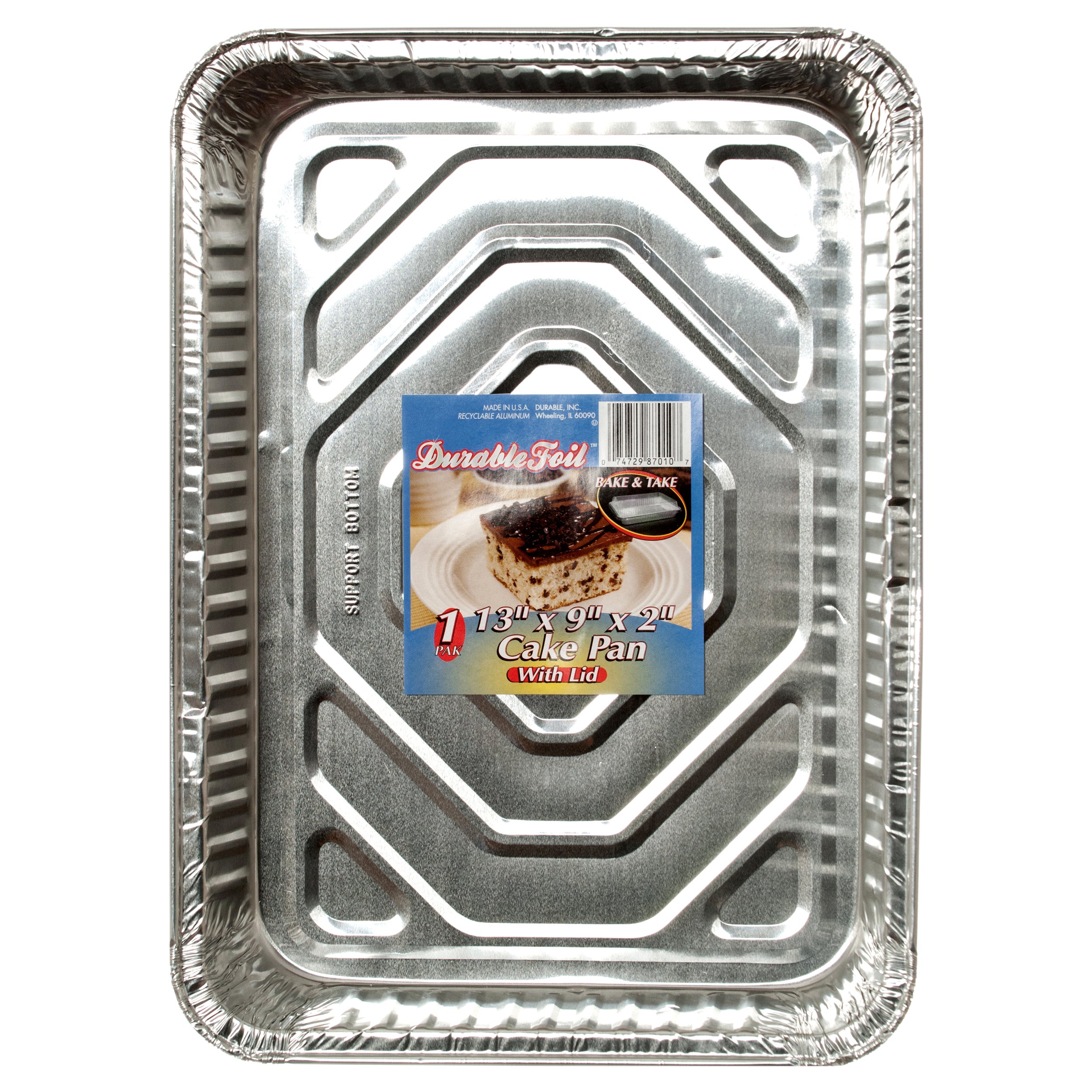 Durable Aluminum Cake Pan W/ Lid Rect #D87010 (Pack Of 1)