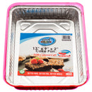 Durable Aluminum Rectangular Cake Pan w/ Lid, Assorted Colors (12 Pack)