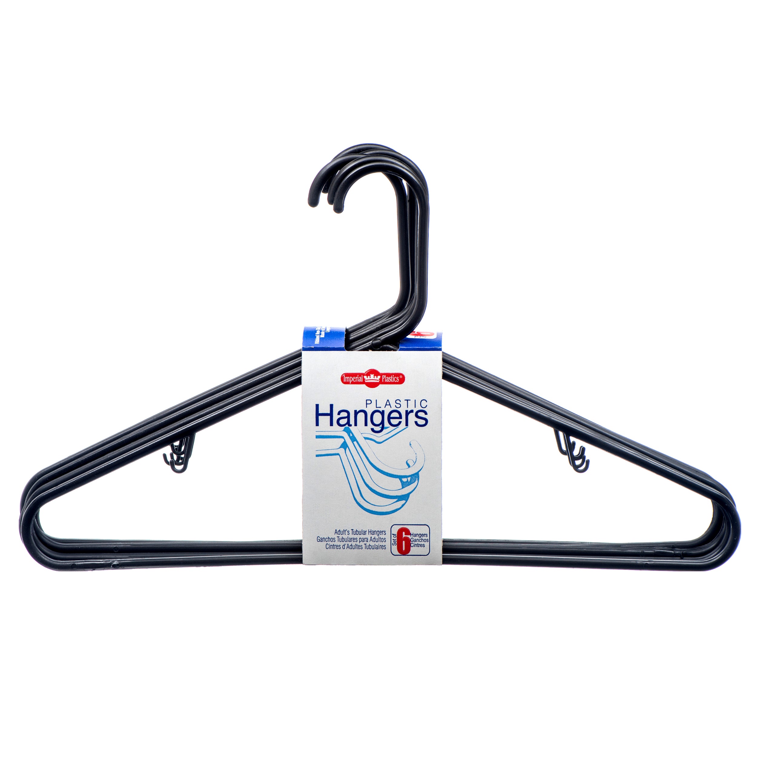 Plastic Clothes Hangers, Assorted, 6 Count (48 Pack)