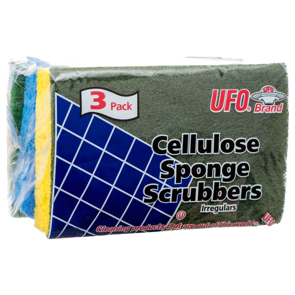 Cellulose Sponge Scrubbers, 3 Count (60 Pack)