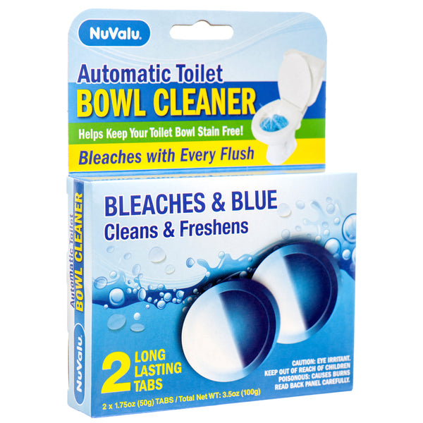 NuValu Toilet Bowl Cleaner Bleach Blue Tabs, 2 Count (24 Pack)