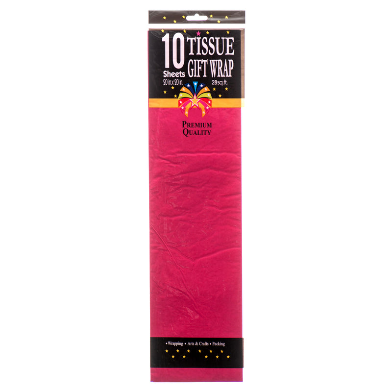 Tissue Wrap 10 Ct - Hot Pink (12 Pack)