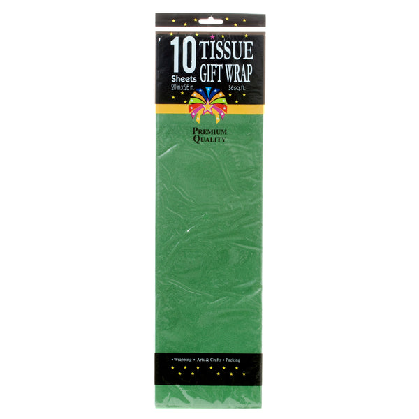 Tissue Wrap 10 Ct - Green (12 Pack)