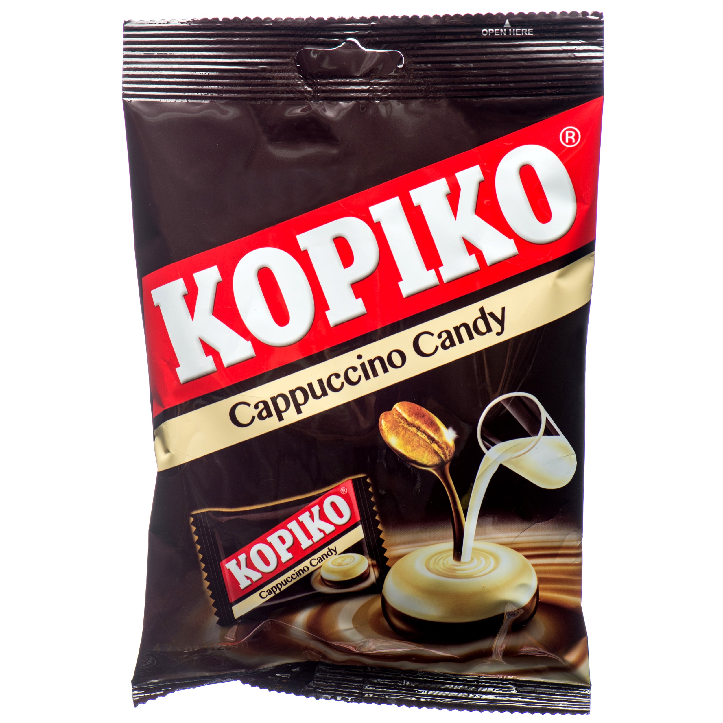 Kopiko cappuccino candy 4.2oz bag creamy coffee flavored hard candy made with real coffee