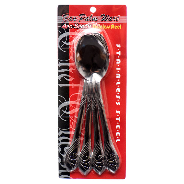 Spoon Stainless Steel 4Pc Flower In Double Blister #J2002B (36 Pack)