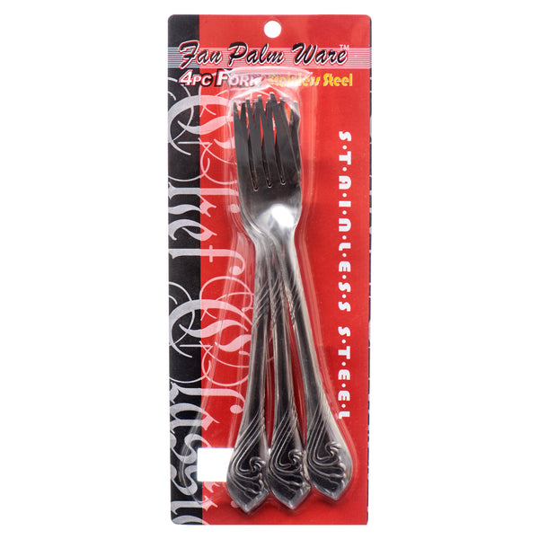 Fork Stainless Steel 4Pc Flower In Double Blister #J2002A (36 Pack)
